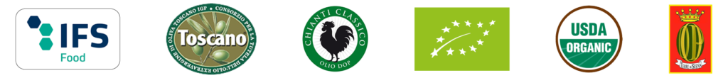 Certificazioni Morettini: IFS food, IGP toscano, DOP chianti classico, biologico, USADA organic, terre di Siena